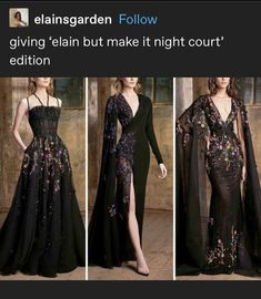 Acotar Clothing, Acotar Outfits, Fae Dress, Ugly Dresses, Night Court, Fantasy Dress, Edgy Outfits, Fancy Dresses, Gorgeous Dresses