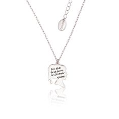 Optimistic and positive is Princess Anna, especially when she is excited about opening the gates! This high shine Anna silhouette necklace highlights her sheer joy for celebrations ....for the first time in forever. Frozen Collection 14k white gold plated necklace with Princess Anna silhouette pendant Features inscription on reverse side reads 'For the first time in forever' Necklace is adjustable to approx. 15"-16" Pendant is approx. 1" x 0.79" Gift box included Not intended for children 13 yrs Mickey Mouse Outline, Forever Necklace, Disney Couture, Princess Anna, Frozen Princess, Disney Kids, Gold Plated Necklace, First Time, Diamond Necklace