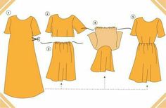 the sewing pattern shows how to make a dress