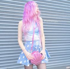 Draw Outfits, Weird Accessories, 2014 Outfits, Outfits Pastel, Yume Kawaii, Candy Hair, Girls Tumbler, Cloud Print, Unicorn Girl