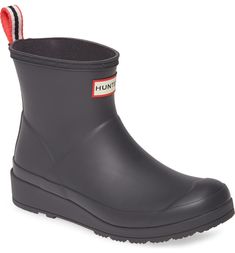 Hunter Original Play Waterproof Rain Bootie (Women) | Nordstrom Classic Rain Boots For Fall Outdoor Activities, Classic Rain Boots For Outdoor Fall Use, Classic Rain Boots For Fall Outdoor, Weatherproof Ankle-high Rain Boots, Waterproof Ankle Rain Boots For Fall, Waterproof Ankle-high Rain Boots, Ankle-high Rain Boots For Rainy Weather, Waterproof Rain Boots For Fall, Rain Boots With Rubber Sole For Fall Season