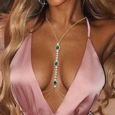 Bra Chain, Chain Body Jewelry, Chest Chain, Crystal Bra, Chain Harness, Body Necklace, Rhinestone Bra, Chain Bra, Square Crystal