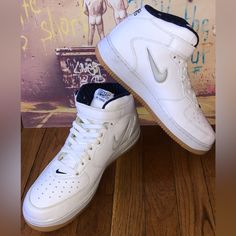 Preowned Mens Nike Air Force 1 Mid Jewel Qs 'Nyc - Yankees' Released: 2022 Color: White/Cream Size: 11 Condition: Nds (Near Deadstock) Near Dead Stock Means They Are Close To New Worn Only 1 Time!!! *Cheapest Price For Condition You Will Find Online All Prices Are Negotiable I Set This Affordable Price Point Because I’m Liquidating Old Stock From My Collection! All Offers Are Welcome Best Offer Takes Them Home More Pics/Videos Available Upon Request (Serious Buyers Only) Nike Air Force 1 Mid, Air Force 1 Mid, Mens Nike Air, Nike Air Force 1, White Nikes, My Collection, White Cream, Air Force 1, Mens Shoes Sneakers