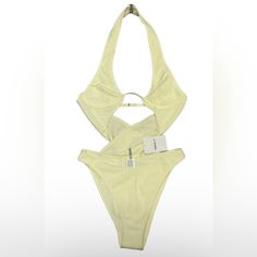 Forever 21 Swimsuit, Size L, Yellow, Cross Body, Size L Has A Barilla In The Cups 96% Polyester 4% Spandex Chic Fitted Swimwear By Forever 21, Fitted Sleeveless Forever 21 Swimwear, Forever 21 Triangle Top Swimwear For Spring, Fitted Sleeveless Swimwear By Forever 21, Chic Summer Swimwear From Forever 21, Chic Summer Swimwear By Forever 21, Forever 21 Sleeveless Beachwear Swimwear, Chic Forever 21 Swimwear For Beach, Forever 21 Fitted Beachwear Bodysuit