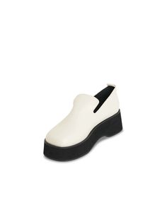 Editor's NotesThe shoes from FOIT give a trendy point to your outfits.- Modern classic loafer - Chunky heel- Made of soft leather with great durability- Set on a stacked low heel for a comfortable fit- Cushioned insole and Non-slip outsole- Casual mood daily itemMeasurements(in.)- KR225mm(US 5.5)-KR255mm(US 8.5)- Heel height: 2.17 in.- Fits true to sizeComposition & Care- Upper: SHEEPSKIN leather- Lining: pigskin- Avoid moisture- Professional leather cleaning recommendedDesigner- b Modern Platform Loafers With Almond Toe, Leather Platform Loafers With Sculpted Heel, Modern Synthetic Platform Loafers With Round Toe, Modern Platform Loafers, Modern Leather Platform Slip-ons, Chic Loafers With Sculpted Heel And Round Toe, Chic Leather Platform Loafers With Sculpted Heel, Modern White Platform Loafers With Rubber Sole, Slip-on Leather Shoes With Platform And Almond Toe