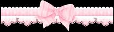 a pink bow on top of a black background with white laces and bows around it