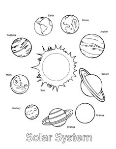 solar system coloring page for kids