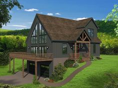 Craftsman With Loft, Vaulted Master, Mountain House Plan, Story Mountain, Hillside House, A Frame House Plans, Plans Architecture, Splash Mountain, Mountain House Plans