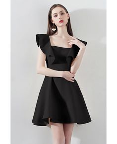 Shop Fashion Black Square Neck Aline Party Dress online. All instock with free shipping. Pro since 2009. Little Black Dress Classy Formal, Black Mini Dress With Square Neck, Square Neck Dress For Night Out And Party Season, Chic Black Mini Dress With Square Neck, Black Party Dress With Square Neck, Fit And Flare Square Neck Party Dress, Fit And Flare Square Neck Dress For Night Out, Black Square Neck Evening Dress, Chic Square Neck Party Dress