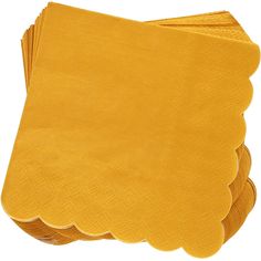 yellow paper napkins with scalloped edges