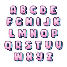 the letters are pink and blue