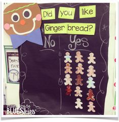 a bulletin board with ginger bread and no yes written on it for kids to read