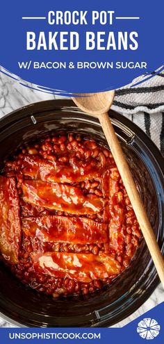 crock pot baked beans with bacon and brown sugar