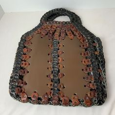 VTG Hand Woven Linked Leather 1970’s Boho Large Two Tone Tote Bag Argentina | eBay Retro Brown Hobo Bag For Daily Use, Brown Retro Hobo Bag For Everyday Use, Retro Brown Hobo Bag In Tote Shape, Brown Vintage Hobo Bag With Double Handle, Retro Brown Rectangular Hobo Bag, Vintage Brown Handheld Hobo Bag, Vintage Hobo Bag With Double Handle For Shopping, Vintage Double Handle Hobo Bag For Shopping, Retro Brown Tote Shoulder Bag