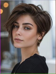 When it comes to refreshing your style, nothing quite beats the impact of a new haircut. Short hairs Hair Color Ideas For Light Brown Hair, Light Blue Prom Makeup, Blue Prom Makeup, Haircut Short Hairstyles, Brunette Pixie Cut, Asymmetrical Bob Short, Light Blue Prom, Short Haircut Ideas, Tomboy Haircut