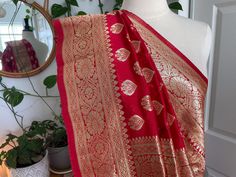 This listing is for a full art silk sari from India. Saree is a 5 meter piece of fabric with the width of 44 inches, that is wrapped around your body in a specific fashion depending on which region the style originates from.  To understand more about the parts of the saree please refer to this link - http://www.kamat.com/kalranga/attire/saree/guide.htm If you have any questions please message me! You can use this sari as fabric to make your own items, cut it up and frame it or might as well lear India Saree, Bengali Saree, Reception Saree, Sequence Saree, South Indian Sarees, Party Sarees, Ethnic Sarees, Wedding Saree Indian, Silk Cotton Sarees