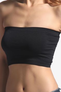 Upgrade your style with TheMogan Women's Seamless Bra Tube Top.Customize it! SEAMLESS BANDEAU TOP. No padding, basic strapless tube top versatile for layering. A spring and summer must-have, Bandeaux Top. Ideal under sheer tops, low-cut dresses, or as an activewear essential. Super soft strapless bra can be worn under your favorite tank top or alone on a hot summer day by the water.Strapless, Straight neckline ; Cropped fitNo pad, no wire, ribbed elasticized trimStretchy for comfort, perfect for Tube Top Bra, Tube Bra, Sheer Tops, New Photo Style, Strapless Bralette, Low Cut Dresses, Crop Bra, Strapless Crop Top, Cute Crop Tops