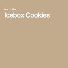 the icebox cookies logo is shown in white on a brown background with text that reads search app