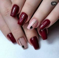 Vermelho Rosa Manicure Nail Designs, Fancy Nails Designs, Pretty Nail Art Designs, Blue Nail, روتين العناية بالب�شرة, Coffin Nails Designs