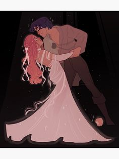 a bride and groom kissing in the dark with stars on their foreheads at night