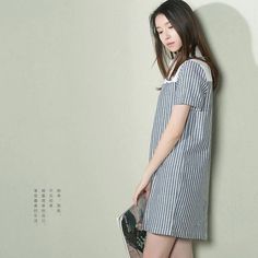 Vertical strip cotton summer women shirt dress plus size sundressThis dress is made of cotton linen fabric, soft and breathy, suitable for summer, so loose dresses to make you comfortable all the time.Measurement: Size M length 84cm / 32.76" Shoulder 40.5cm / 15.795" Bust 94cm / 36.6" SleeveLength21cm / 8.19" Cuff 17.5cm / 6.825" hem 50cm / 19.5" Size L length 85cm / 33.15" Shoulder 41.5cm / 16.185" Bust 102cm / 40" SleeveLength22cm / 8.58" Cuff 18.5cm / 7.215" hem 54cm / 21.06"Fabric: 100% cott Striped Cotton Shirt Dress For Beach, Striped Cotton Beach Shirt Dress, Striped Shirt Dress For Summer, Casual Short Sleeve Dresses With Striped Collar, Summer Dress With Striped Collar And Short Sleeves, Casual Summer Dress With Striped Collar, Cotton Short Sleeve Dress With Striped Collar, Striped Knee-length Shirt Dress For Summer, Summer Cotton Shirt Dress With Striped Collar