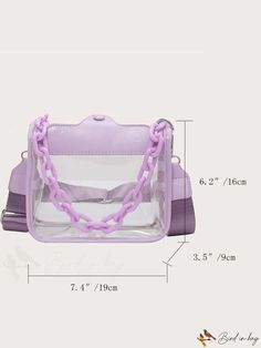 BirdinBag - Stadium-Approved Mini Clear Satchel: Transparent Purse Bag for Concerts, Sports, Festivals (12x 12x 6) Trendy Rectangular Mesh Bags, Trendy Rectangular Mesh Bag, Clear Portable Shoulder Bag For Daily Use, Portable Clear Shoulder Bag For Daily Use, Clear Shoulder Bag For School In Summer, Summer Clear Shoulder Bag For School, Clear Shoulder Bag For School And Summer, Casual Plastic Bags With Clear Strap, Daily Use Shoulder Bag With Adjustable Strap