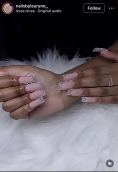 Bridal Acrylic Nails Wedding, Nails For Sweet 16, Birthday Nail Set Ideas Virgo, Nails Designs Ombre, Short Bling Nails, Short Birthday Nails, Glitter Wedding Nails, Sweet 16 Nails, Art Nails Design