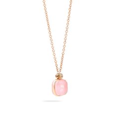 Pomellato Necklace Nudo | Pomellato Online Boutique US Pomellato Necklace, Color Stones Jewelry, Pink Chalcedony, Necklace With Pendant, Colour Stone, International Jewelry, 1 Rose, Classic Necklace, Brown Diamond