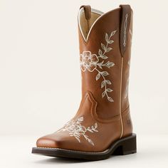 Flora Western Boot Western Footwear, Womens Western Fashion, Flower Boots, Western Work, Womens Work Boots, American Red Cross, Sneaker Slippers, Western Boot, Waterproof Boots