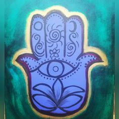 a painting of a hamsa with an eye on it