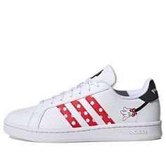 (WMNS) Adidas Disney x Grand Court Base Shoes 'Minnie Mouse' GW6247 (SNKR/Skate/Casual/Women's/Crossover) Minnie Mouse Shoes Women, Minnie Mouse Sneakers, Casual Low-top Minnie Mouse Sneakers, Casual White Minnie Mouse Sneakers, Minnie Mouse Sneakers With Round Toe In Synthetic, Minnie Mouse Synthetic Sneakers With Round Toe, Casual Minnie Mouse Sneakers With Round Toe, Minnie Mouse Shoes, Adidas Grand Court