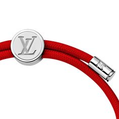 LOUIS VUITTON® - Lv Space Bracelet - Red Designer Adjustable Red Bracelets, Louis Vuitton Armband Bracelets, Luis Vuitton Jewellery, Luxury Adjustable Red Bracelet, Lv Volt Bracelet, Lv Volt Jewellery, Louis Vuitton Jewelry Bracelet, Louis Vuitton Official, Brushed Metal