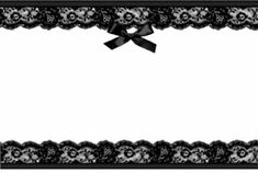 a black and white photo frame with a bow on the top, decorated with lace