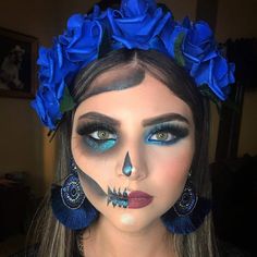 Sugar Skull Wedding, Sugar Skull Nails, Skeleton Makeup, Clever Halloween Costumes, Halloween Tutorial, Dance Makeup