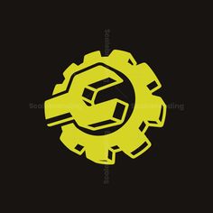 a black and yellow logo with the letter c in it's center on a dark background