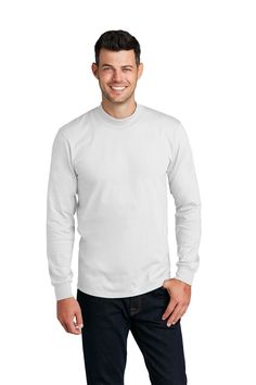 Top quality blank sweatshirt Port & Company PC61M is a popular wholesale Sweatshirt that comes in a variety of colors and affordable competitive prices. This blank sweatshirt is an absolute favorite style for men that acts as the best blank canvas for custom decoration. ShirtsBargain’s wholesale prices and no minimum policy lets you buy as many wholesale mens T Shirts as you like. Order your Port and Company cheap mens sweatshirt today. 
This budget-friendly mock is great on its own or layered u Wholesale Sweatshirts, Company Sweatshirt, Blank Sweatshirts, Wholesale T Shirts, Style For Men, Turtleneck Sweatshirt, Men's Long Sleeve T-shirt, Custom Sweatshirts, Mock Turtleneck