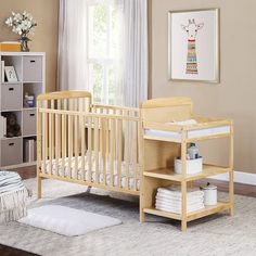 a baby's crib in a nursery room