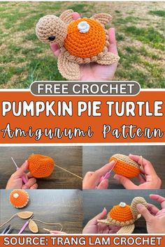 there is a crochet pumpkin pie that looks like an amigurm turtle