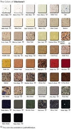 the different colors of granites and how they are used in this image is an overview