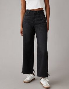 A high rise & wide leg with an ankle-skimming hem. Cool Stuff, Ankle Jeans, Women's Jeans, The Cool, Cropped Jeans, Ankle Length, American Eagle Outfitters, American Eagle, Wide Leg