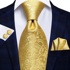 History Of Gold Tie Luxury Ties, Necktie Set, Gold Tie, Mens Silk Ties, Ties For Men, Tie For Men, Paisley Tie, Party Suits, Men Formal