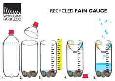 the diagram shows how to recyclate rain gauges for different types of water