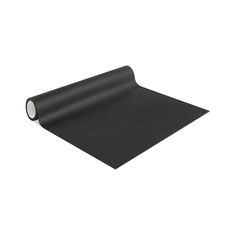 a roll of black paper on a white background