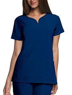 Grey's Anatomy ''Grey's Anatomy Signature' 2 Pocket Notch Neck Top' Scrub Top Indigo Small - Brought to you by Avarsha.com Nurse Dress, Nurse Dress Uniform, Medical Scrubs Outfit, Womens Scrub Tops, Greys Anatomy Scrubs, Scrubs Outfit, Nurse Uniform, Womens Scrubs, Medical Scrubs