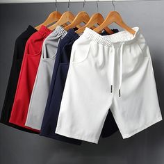 Season:Spring  Summer; Fabric:Polyester; Gender:Men's; Size Suggestion:select one size larger than usual; Style:Classic Style,Fashion,Streetwear; Elasticity:Micro-elastic; Occasion:Daily,Casual,Sports Outdoor; Fit Type:Regular Fit; Function:Breathable,Soft,Comfort; Waistline:Mid Waist; Pattern:Solid Color; Design:Pocket,Elastic Drawstring Design,Drawstring; Special Size:Normal; Pants Type:Active,Shorts,Casual Shorts; Fly Type:Elasticity; Front page:FF; Listing Date:06/17/2022; Production mode:External procurement; Hips:; Length:; Waist:; Fit US Size:null; Fit UK Size:null; Fit EU Size:null; Pants Length:Short Shorts For, Pants For, Fitness Beach, Men Casual Summer, Image Swag, Running Shorts Men, Streetwear Mode, Shorts Style, Mesh Shorts