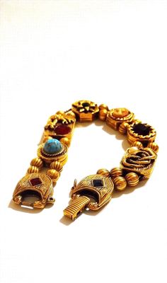 This chunky slider is in great condition. Signed by Goldette N.Y. this bracelet is a great collection piece.