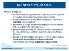 the project scope is an important document for any project that needs to be completed in order