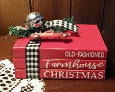 an old fashioned christmas gift box on a table