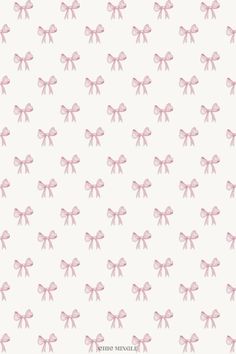 a pink bow pattern on a white background