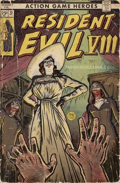 an old comic book cover with the title resident evil